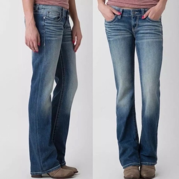 BKE Stella Medium Wash Denim Bootcut low rise Jeans Women's Size 25 R